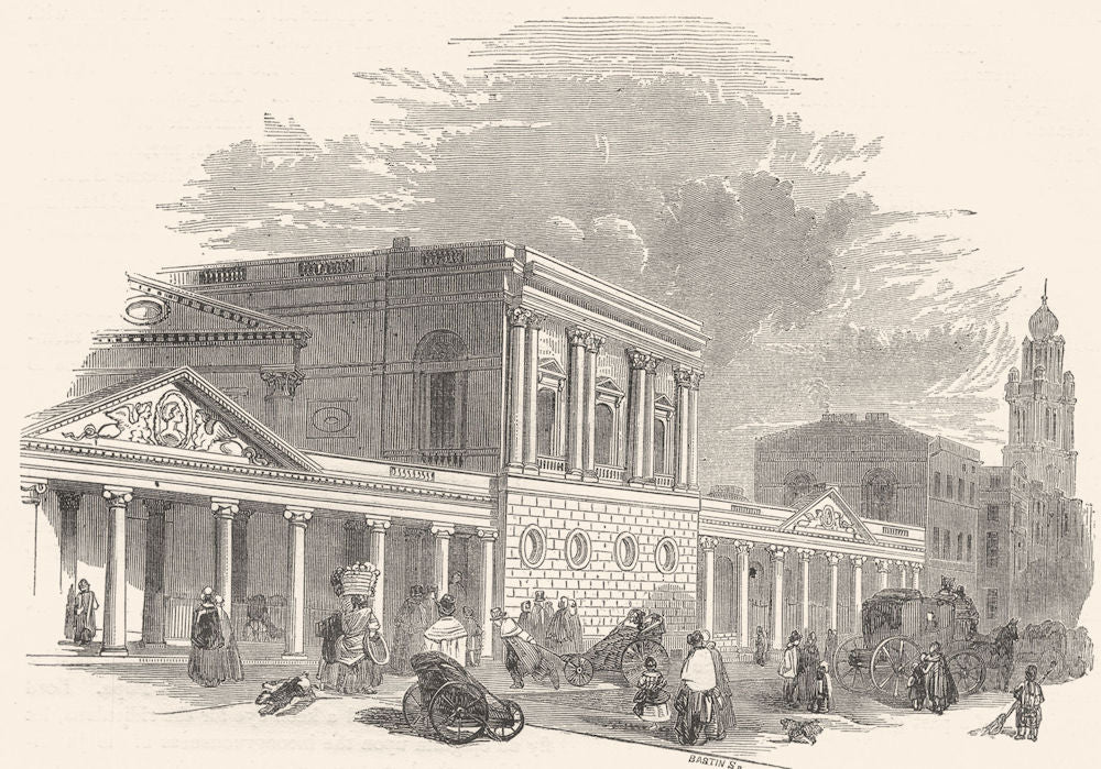 BATH. King's Bath and Pump- Room 1850 old antique vintage print picture